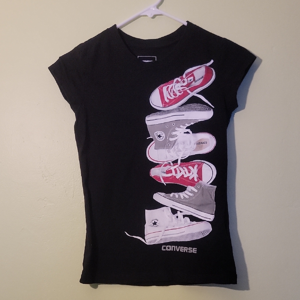 Converse Kids Black Tee with Sneaker Design